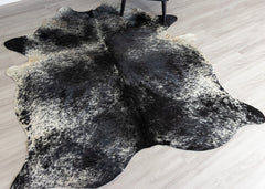 Salt Pepper Black & White Cowhide Rug (Size: 230 x 190 CM)