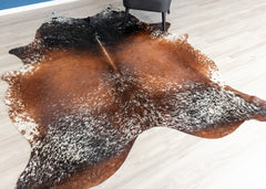 Salt Pepper Tri-Color Cowhide Rug (Size: 250 x 200 CM)