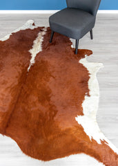 Hereford Brown And White Cowhide Rug (Size: 250 x 220 CM)