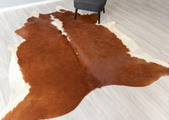 Hereford Brown And White Cowhide Rug (Size: 250 x 230 CM)