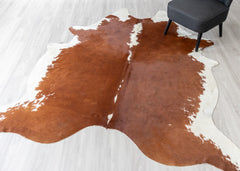 Hereford Brown And White Cowhide Rug (Size: 240 x 210 CM)