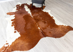 Hereford Brown And White Cowhide Rug (Size: 260 x 230 CM)