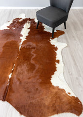 Hereford Brown And White Cowhide Rug (Size: 260 x 230 CM)