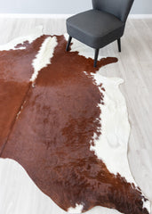 Hereford Brown And White Cowhide Rug (Size: 240 x 230 CM)