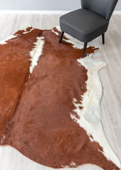 Hereford Brown And White Cowhide Rug (Size: 230 x 210 CM)