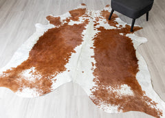 Brown And White Cowhide Rug (Size: 230 x 210 CM)
