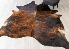 Dark Brindle Cowhide Rug (Size: 250 X 210 CM)