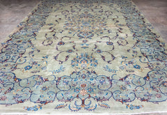 Vintage Kerman Hand-Knotted Wool Persian Rug