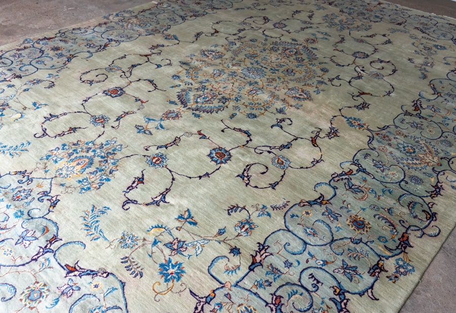 Vintage Kerman Hand-Knotted Wool Persian Rug