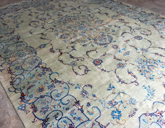 Vintage Kerman Hand-Knotted Wool Persian Rug