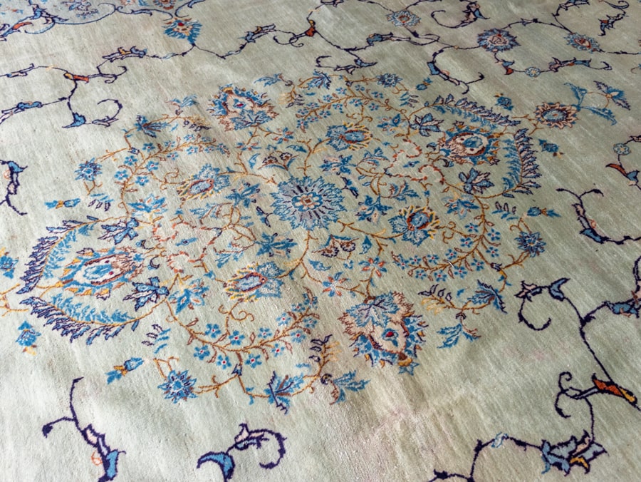 Vintage Kerman Hand-Knotted Wool Persian Rug