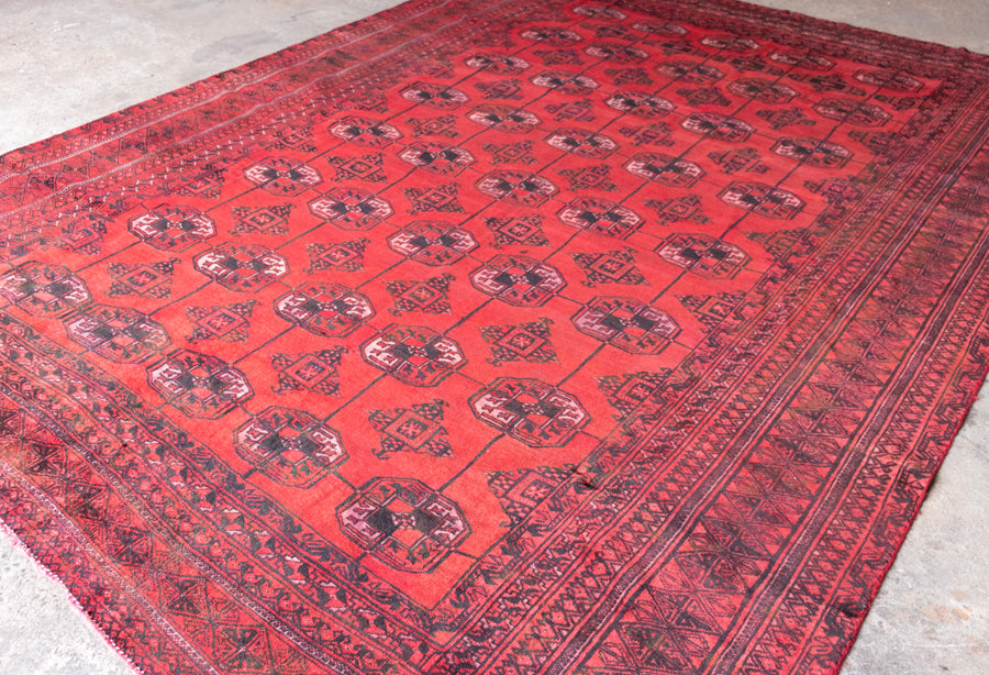 Vintage Baluch Hand-Knotted Wool Persian Rug