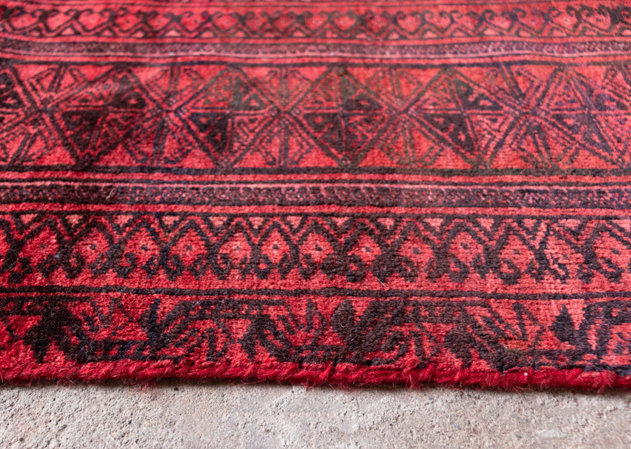 Vintage Baluch Hand-Knotted Wool Persian Rug