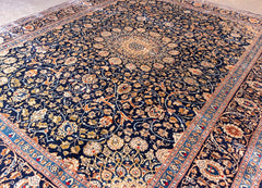 Vintage Kashmar Hand-Knotted Persian Wool Rug