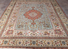 Vintage Tabriz Hand-Knotted Wool Persian Rug