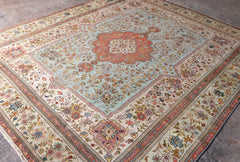 Vintage Tabriz Hand-Knotted Wool Persian Rug