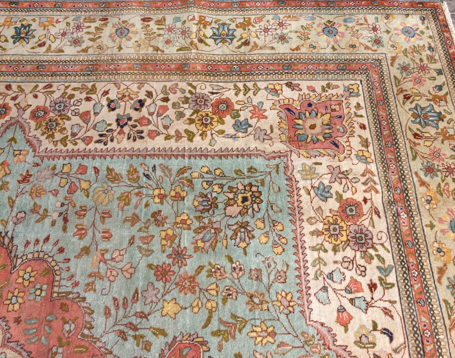 Vintage Tabriz Hand-Knotted Wool Persian Rug