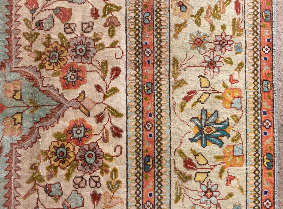 Vintage Tabriz Hand-Knotted Wool Persian Rug