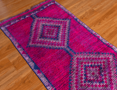 Vintage Turkish Hand- Knotted Wool Runner Rug