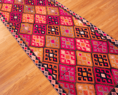 Vintage Turkish Hand- Knotted Wool Runner Rug