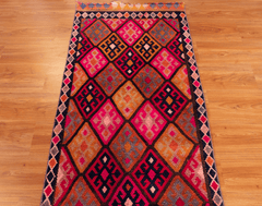 Vintage Turkish Hand- Knotted Wool Runner Rug