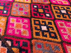 Vintage Turkish Hand- Knotted Wool Runner Rug