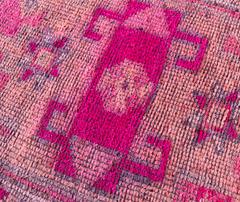 Vintage Turkish Hand- Knotted Wool Runner Rug