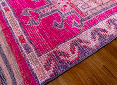 Vintage Turkish Hand- Knotted Wool Runner Rug