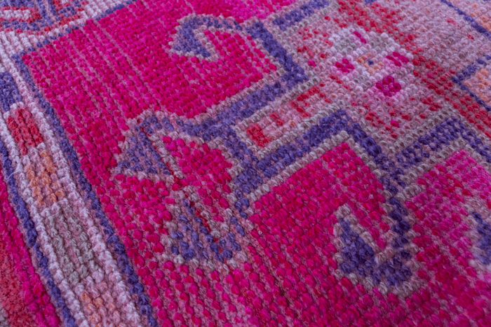 Vintage Turkish Hand- Knotted Wool Runner Rug