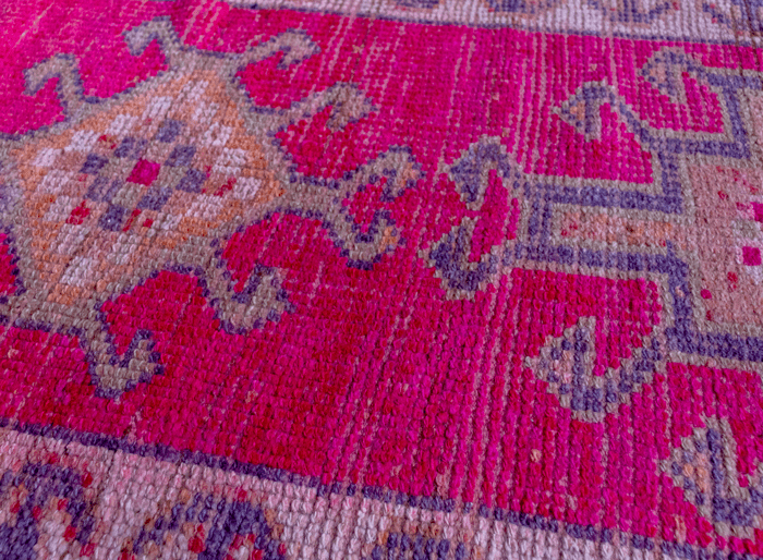 Vintage Turkish Hand- Knotted Wool Runner Rug