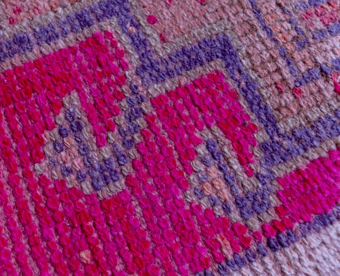 Vintage Turkish Hand- Knotted Wool Runner Rug