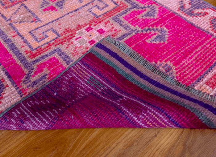 Vintage Turkish Hand- Knotted Wool Runner Rug