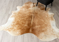 Salt Pepper Brown & White Cowhide Rug (Size: 200 X 200 CM)
