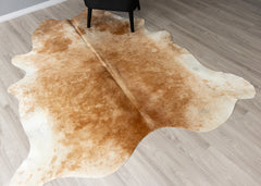 Salt Pepper Brown & White Cowhide Rug (Size: 200 X 200 CM)