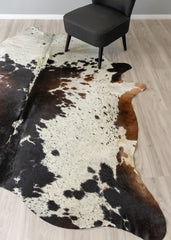 Salt Pepper Tri-Color Cowhide Rug (Size: 240 X 220 CM)