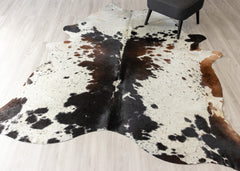 Salt Pepper Tri-Color Cowhide Rug (Size: 240 X 220 CM)