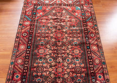 Vintage Hamedan Hand-Knotted Persian Wool Runner Rug