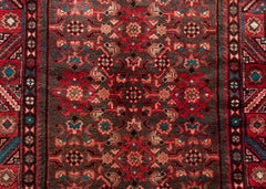 Vintage Hamedan Hand-Knotted Persian Wool Runner Rug