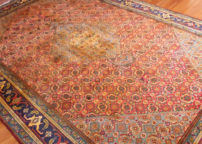 Vintage Ardabil Hand-Knotted Persian Wool Rug