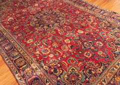 Signed Vintage Khorasan Hand-Knotted Wool Persian Rug