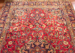 Signed Vintage Khorasan Hand-Knotted Wool Persian Rug