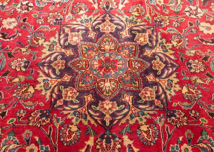 Signed Vintage Khorasan Hand-Knotted Wool Persian Rug