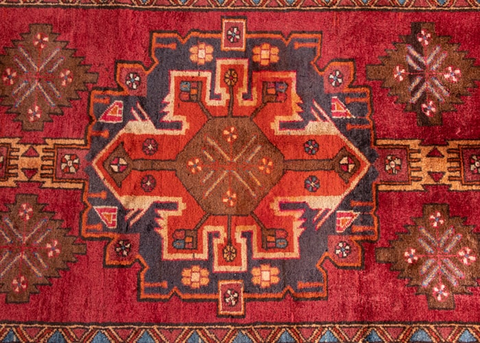 Vintage Ardabil Hand-Knotted Persian Wool Runner Rug