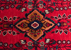 Vintage Hamedan Hand-Knotted Persian Wool Runner Rug