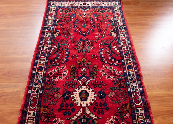 Vintage Hamedan Hand-Knotted Persian Wool Runner Rug