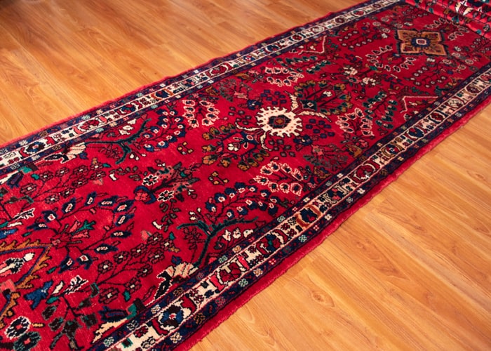 Vintage Hamedan Hand-Knotted Persian Wool Runner Rug