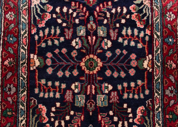 Vintage Hamedan Hand-Knotted Persian Wool Runner Rug