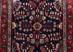 Vintage Hamedan Hand-Knotted Persian Wool Runner Rug