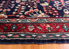 Vintage Hamedan Hand-Knotted Persian Wool Runner Rug