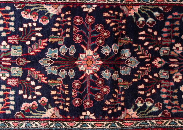 Vintage Hamedan Hand-Knotted Persian Wool Runner Rug